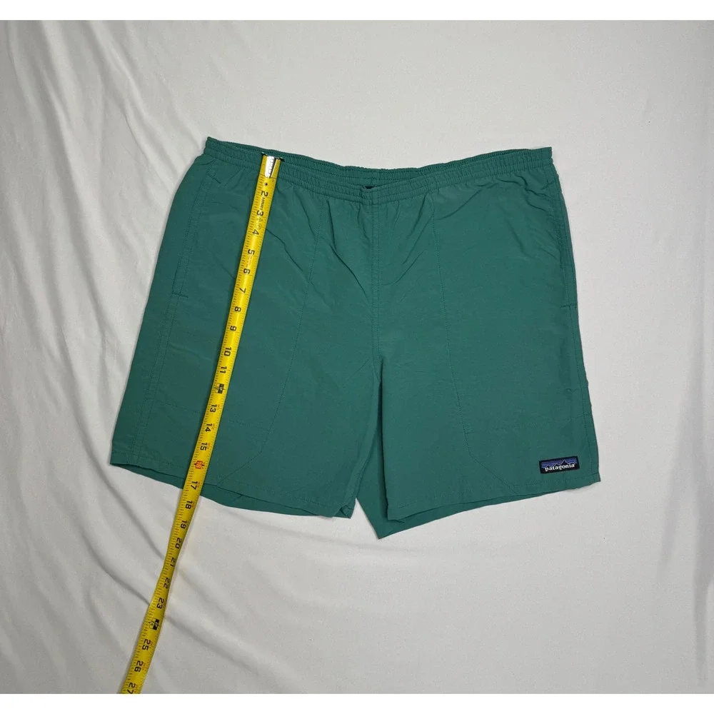 Patagonia Mens Baggies Shorts 5 Inch Inseam Green Nylon Medium Hiking Summer